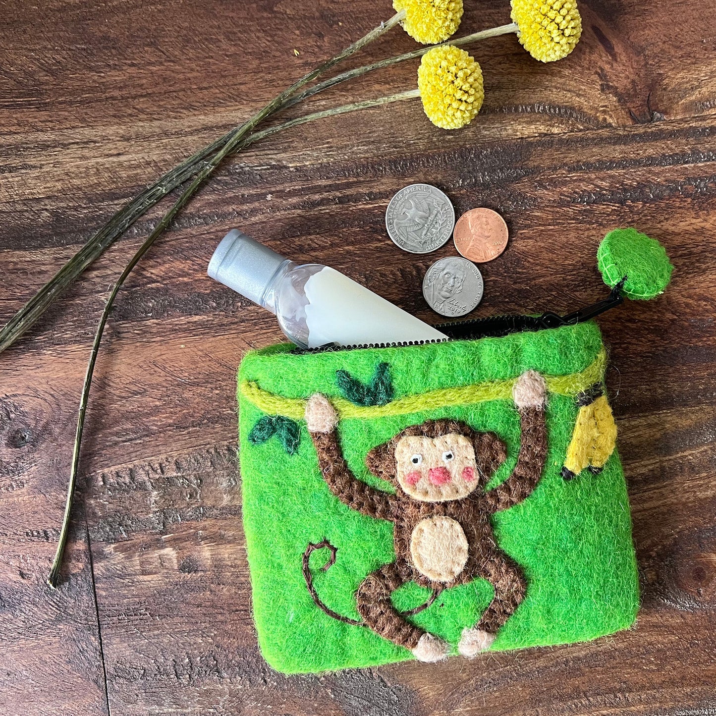 Monkey Felt Coin Purse