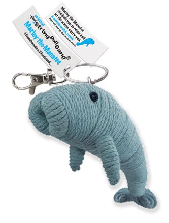 Keychain String Doll, "Marley the Manatee"