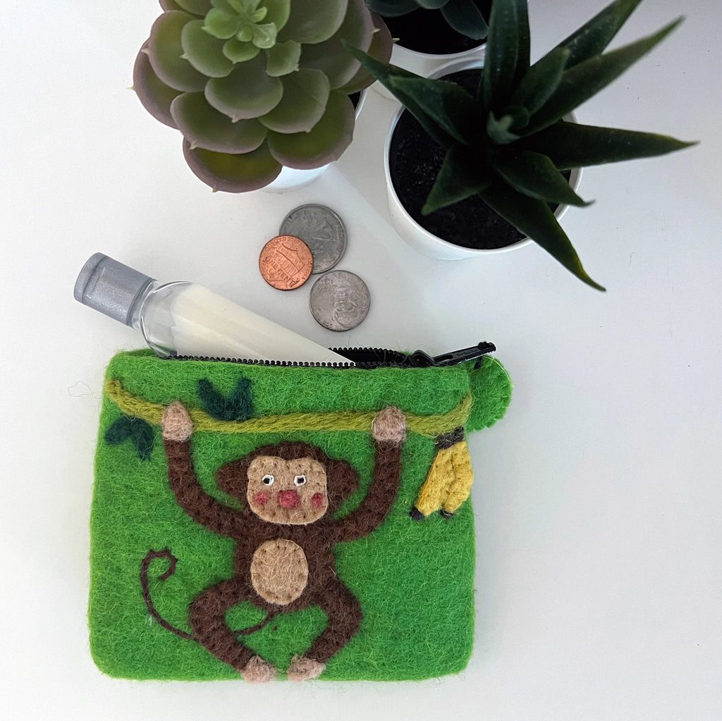 Monkey Felt Coin Purse