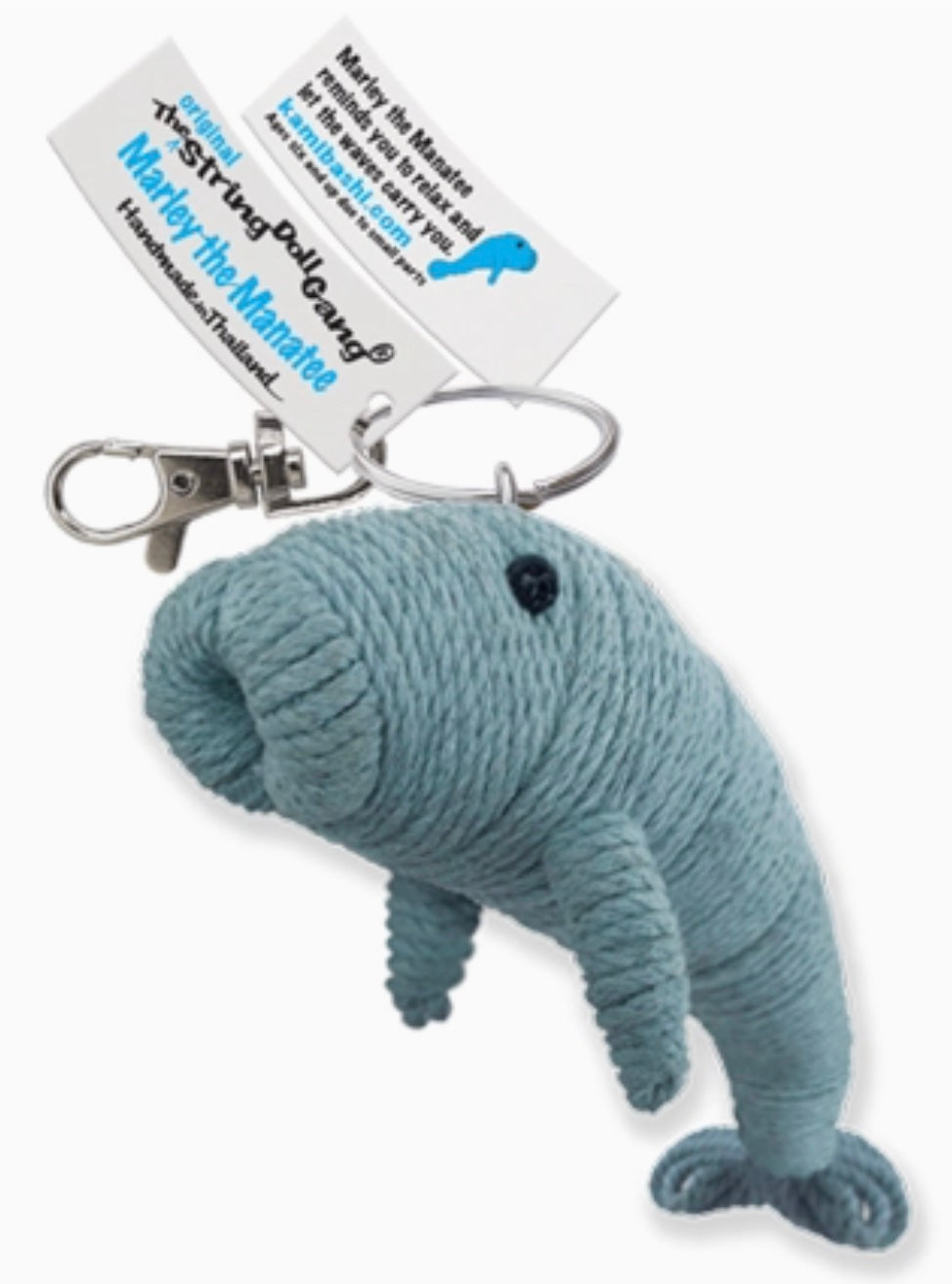 Keychain String Doll, "Marley the Manatee"