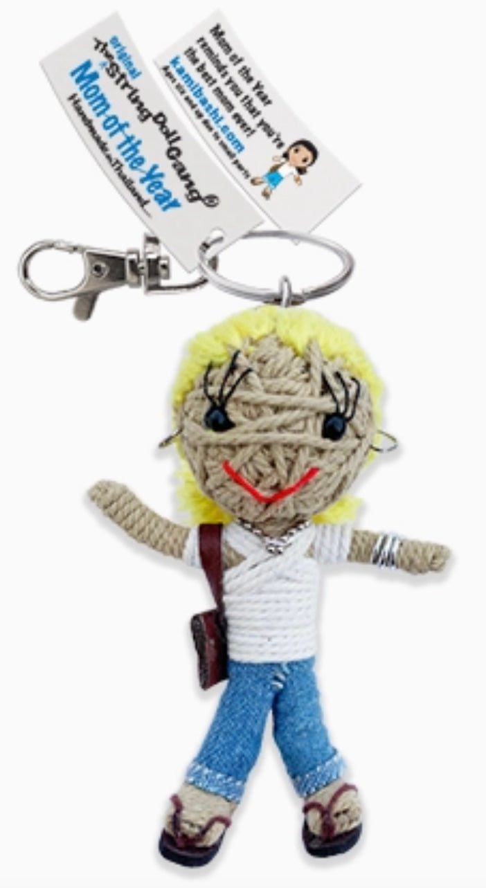 Keychain String Doll, "Mom of the Year"