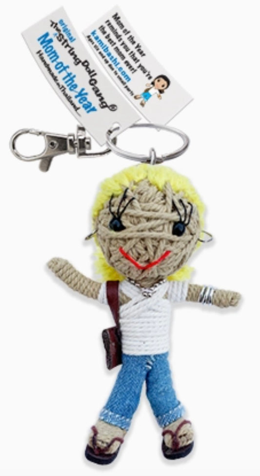 Keychain String Doll, "Mom of the Year"