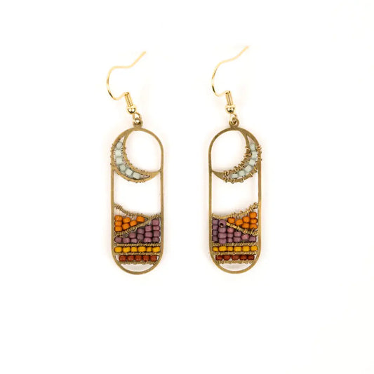 Earrings, Beaded Moonview