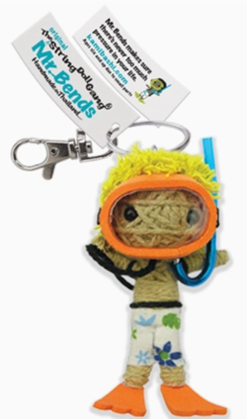 Keychain String Doll, "Mr. Bends the Snorkeler"