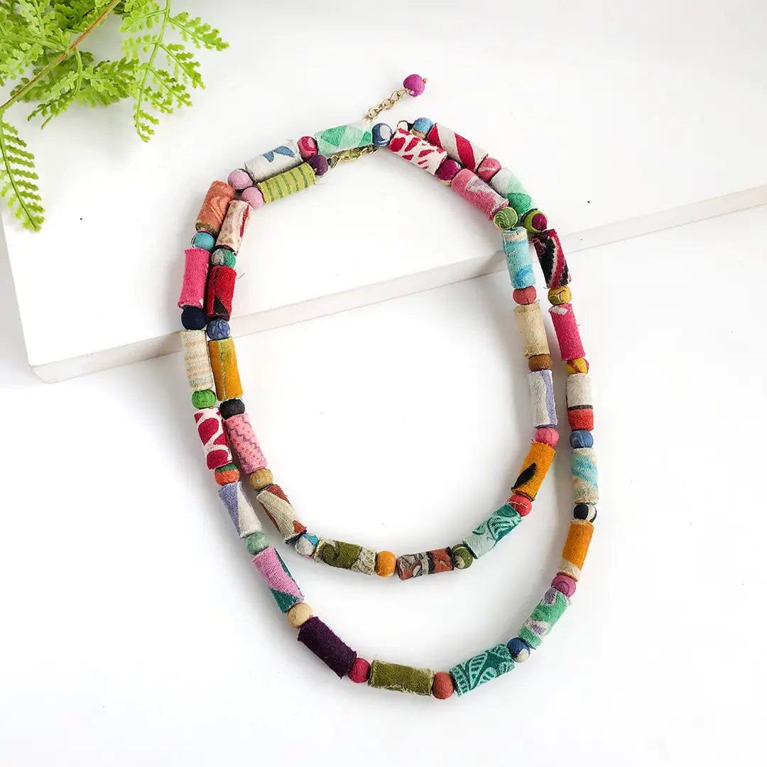 Kantha Dot Dash Necklace