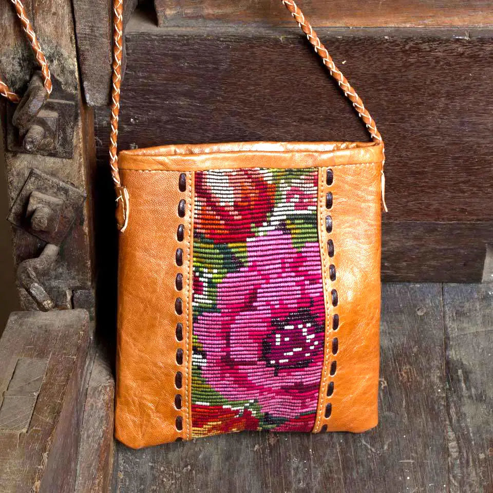 Shoulder Bag, Huipile and Leather