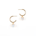 Earrings, Faceted Stone Hoop