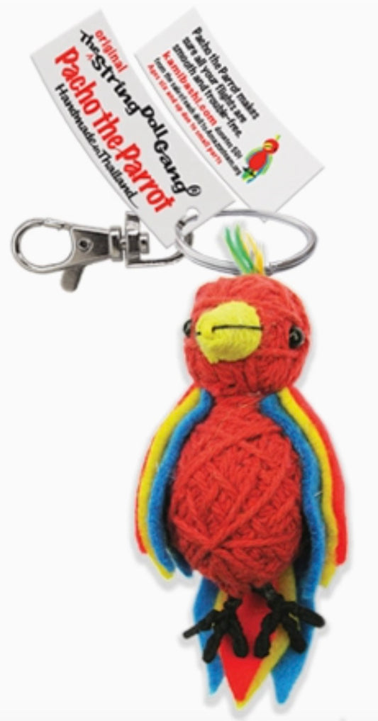 Keychain String Doll, "Pacho the Parrot"