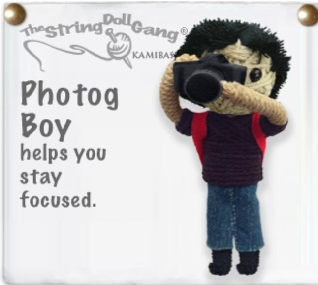 Keychain String Doll, "Photog the Photographer (Boy)"