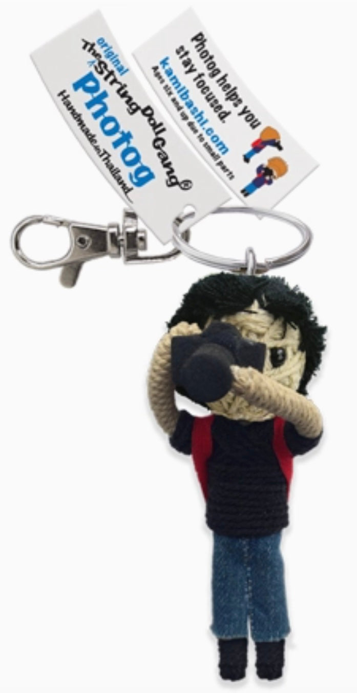 Keychain String Doll, "Photog the Photographer (Boy)"