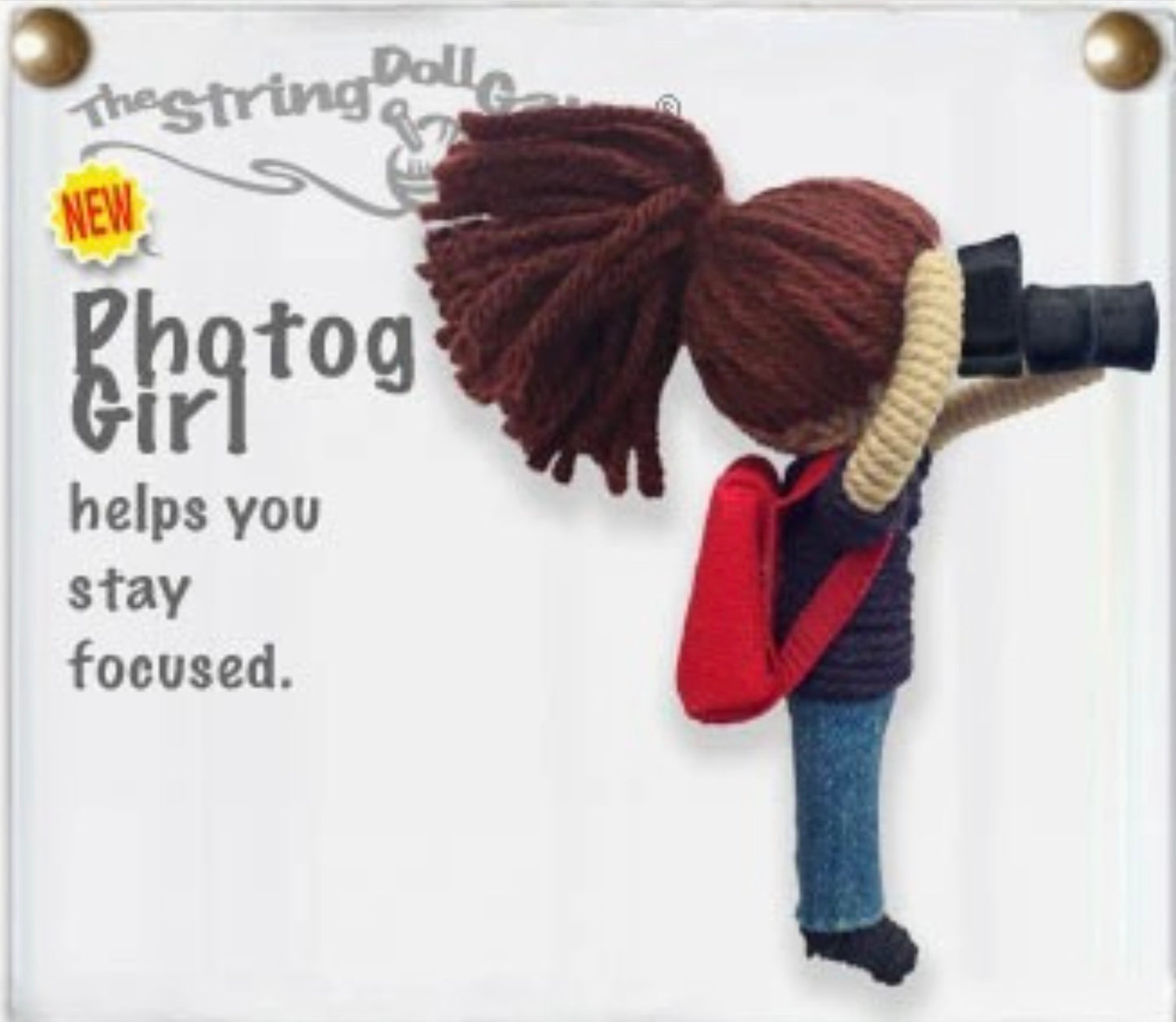Keychain String Doll, "Photog the Photographer (Girl)"