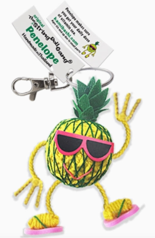 Keychain String Doll, "Penelope Pineapple"