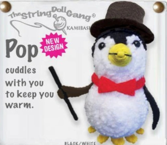 Keychain String Doll, "Pop the Penguin"