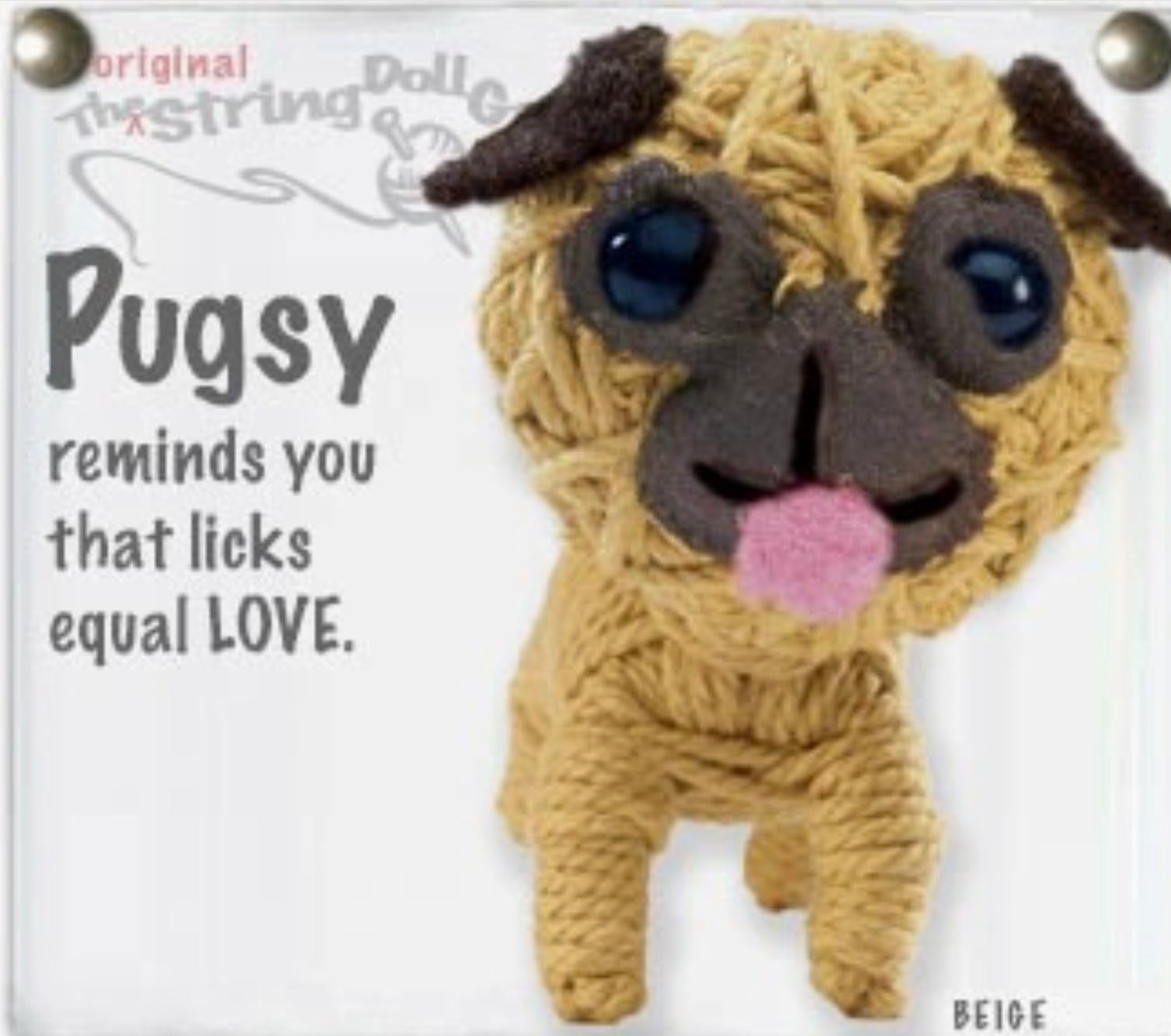 Keychain String Doll, "Pugsy the Pug"