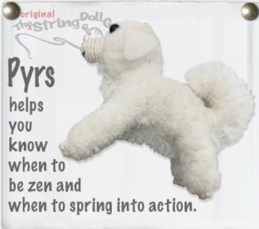 Keychain String Doll, "Pyrs the Great Pyranees"