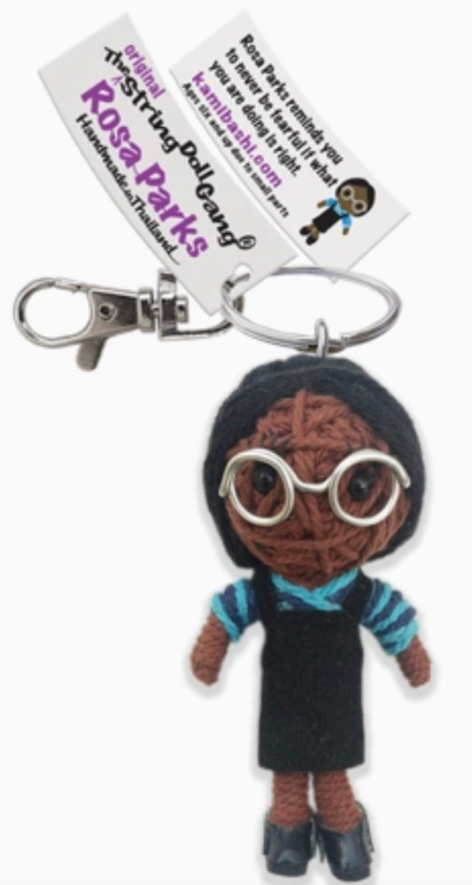 Keychain String Doll, "Rosa Parks"