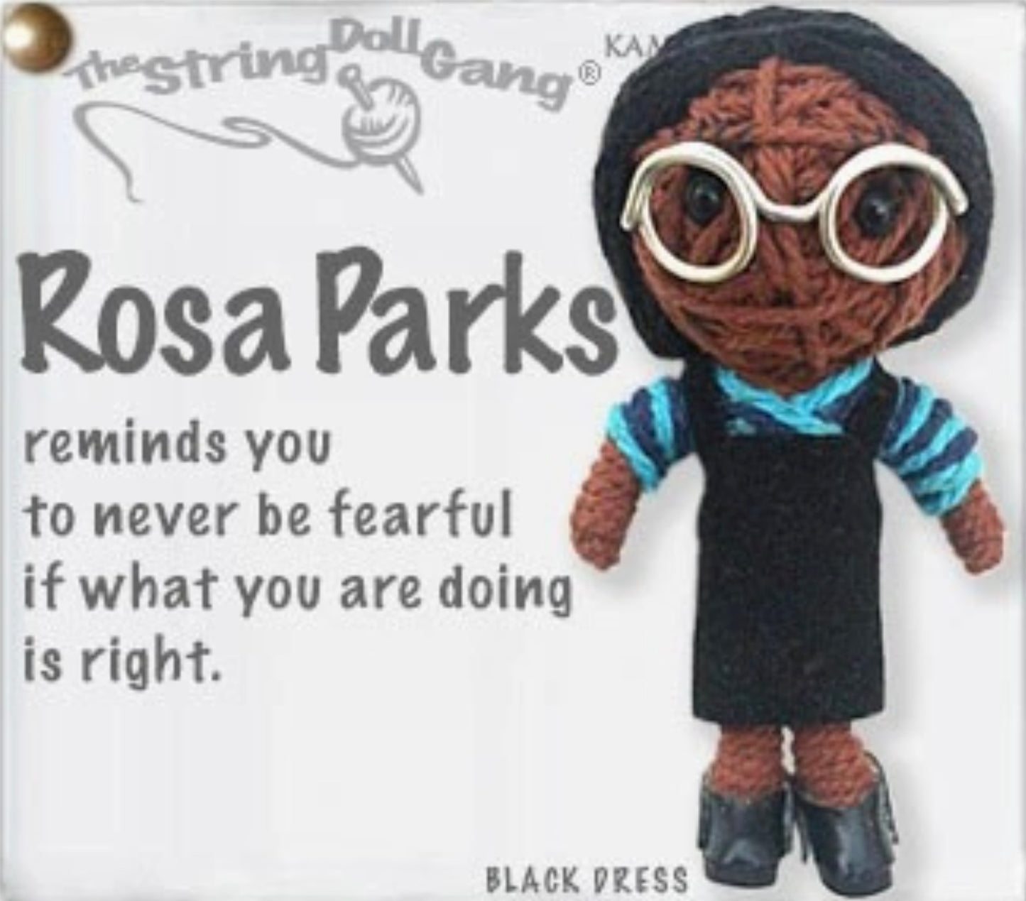 Keychain String Doll, "Rosa Parks"