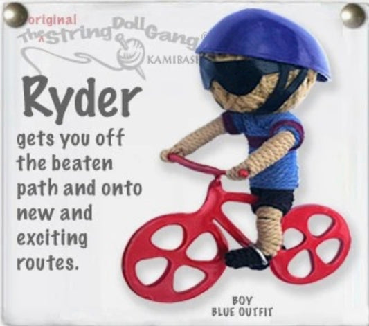 Keychain String Doll, "Ryder the Bike Rider (Boy)"