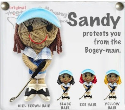 Keychain String Doll, "Sandy the Golfer (Girl)"