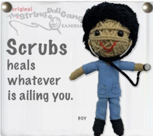 Keychain String Doll, "Scrubs the Doctor (Boy)"