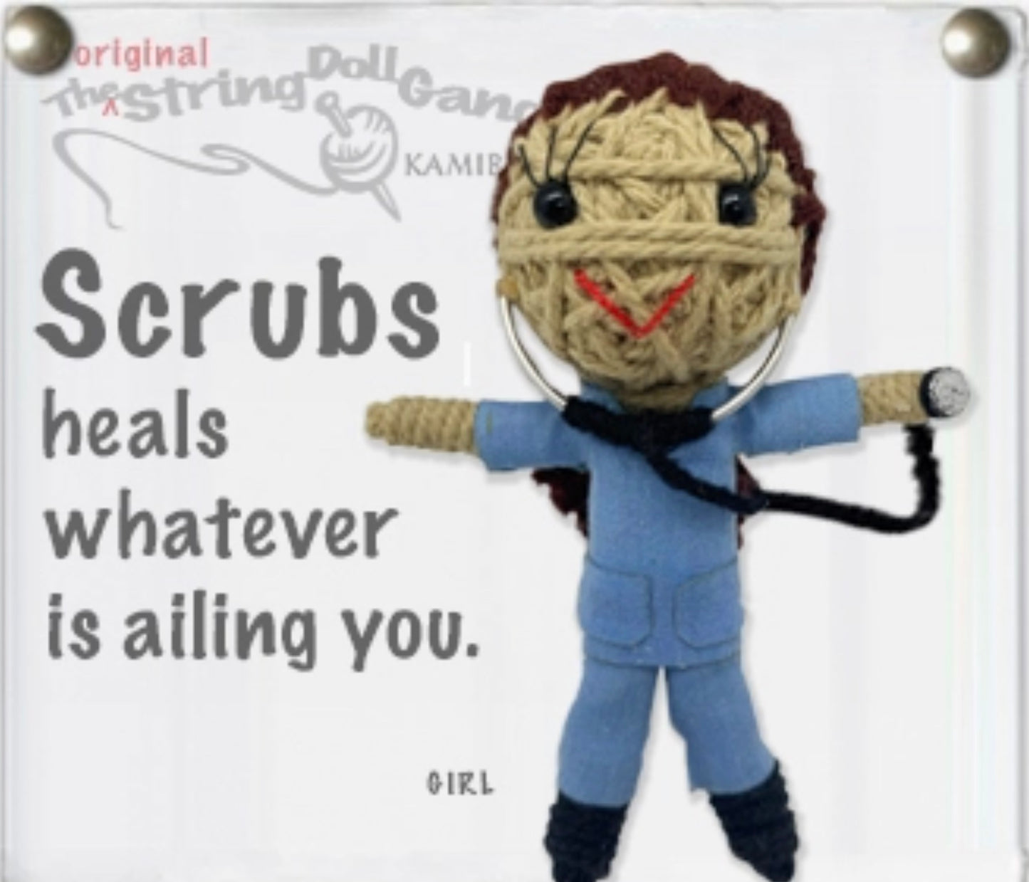 Keychain String Doll, "Scrubs the Doctor (Girl)"