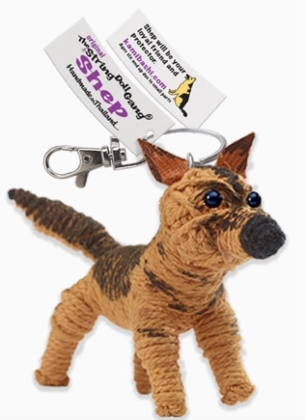 Keychain String Doll, "Shep the German Sheperd"