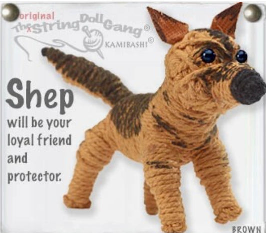 Keychain String Doll, "Shep the German Sheperd"