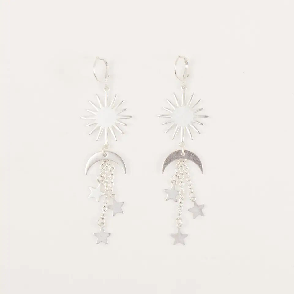 Earrings, Sun and Moon Dangle