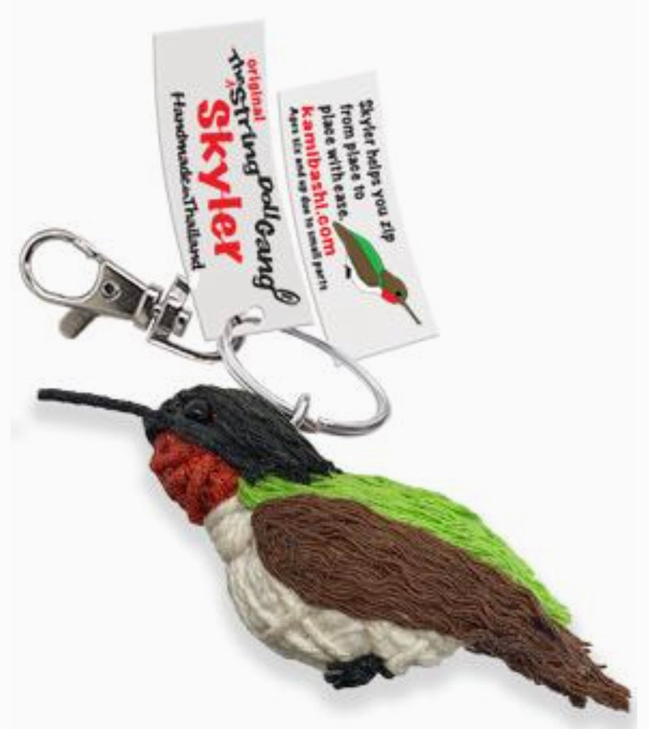 Keychain String Doll, "Skylar the Hummingbird"