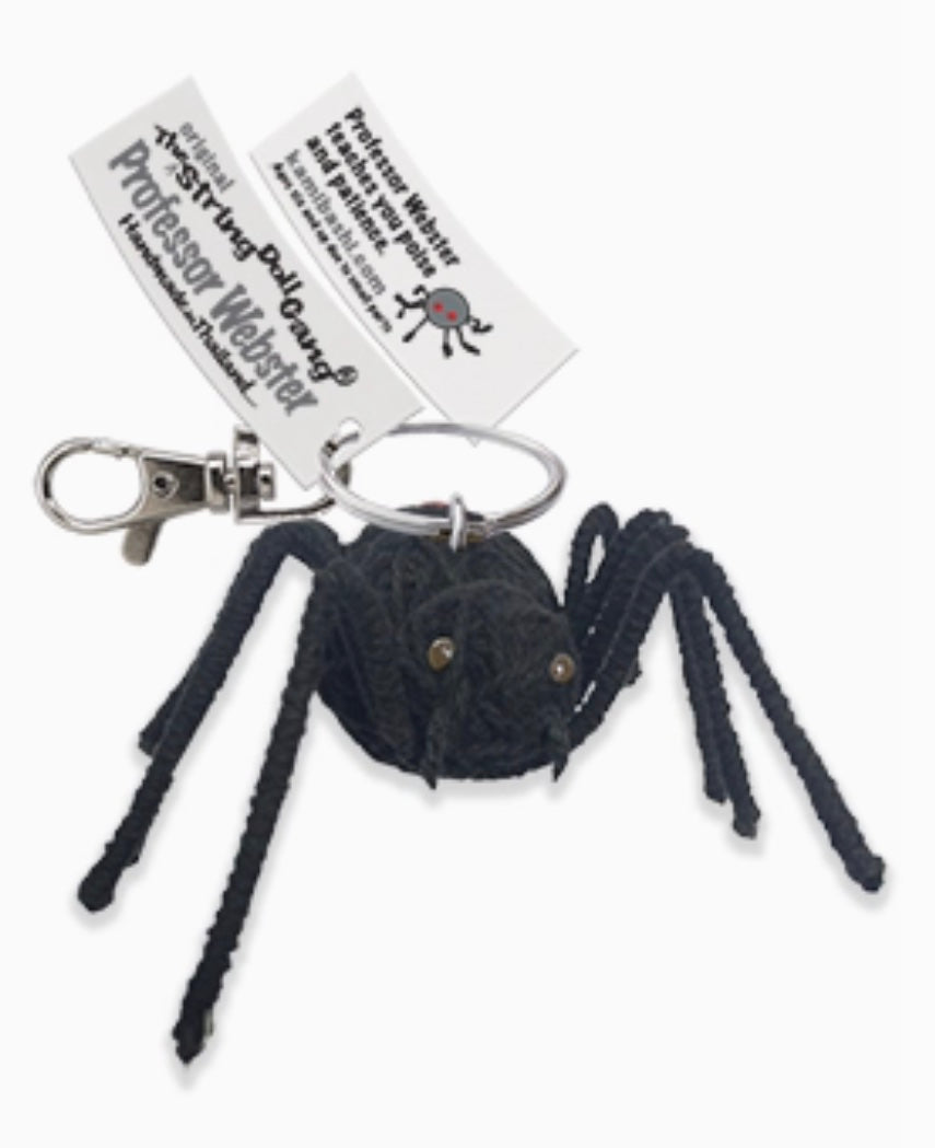 Keychain String Doll, "Professor Webster the Spider"