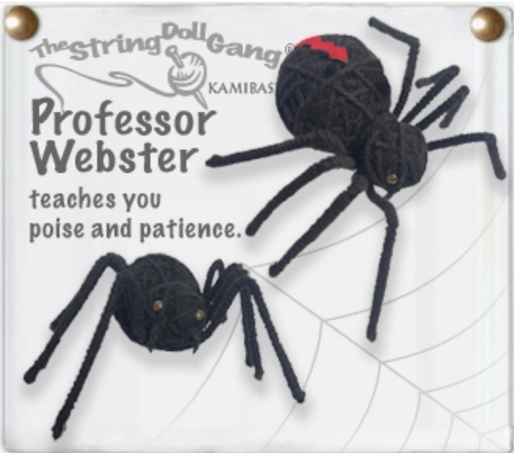 Keychain String Doll, "Professor Webster the Spider"