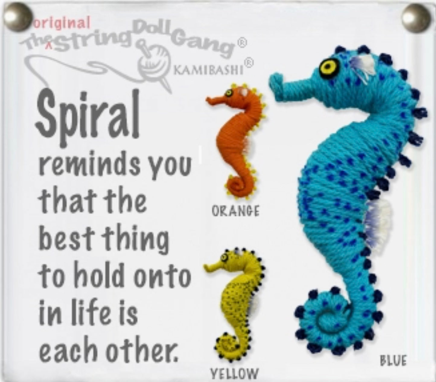 Keychain String Doll, "Spiral the Seahorse"