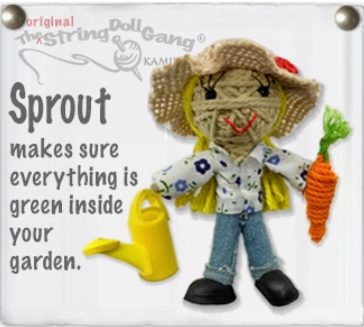 Keychain String Doll, "Sprout the Gardener (Girl)"