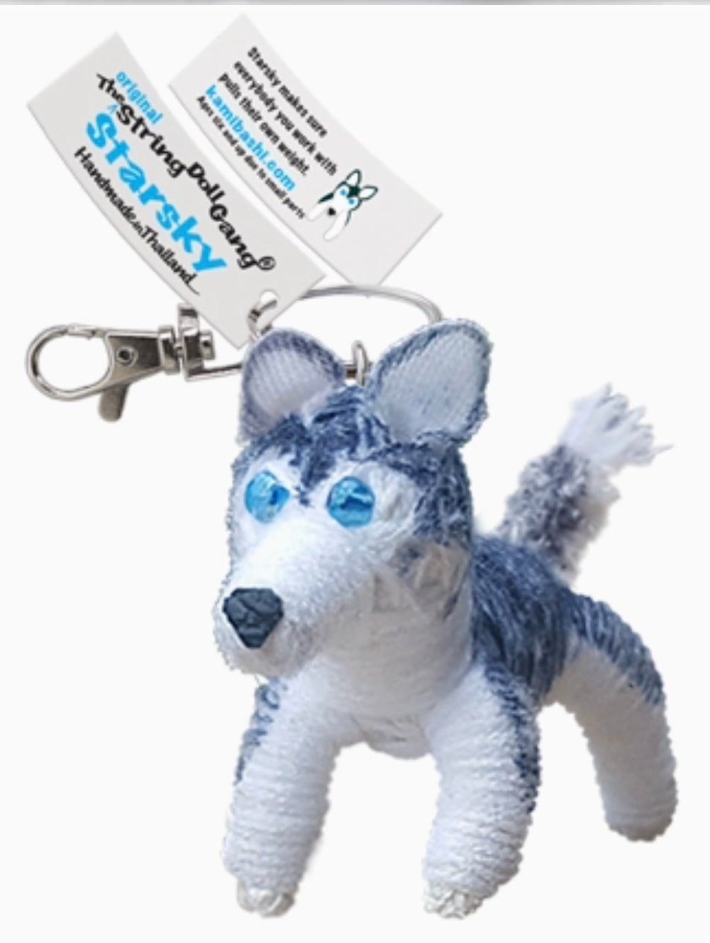 Keychain String Doll, "Starsky the Siberian Husky"