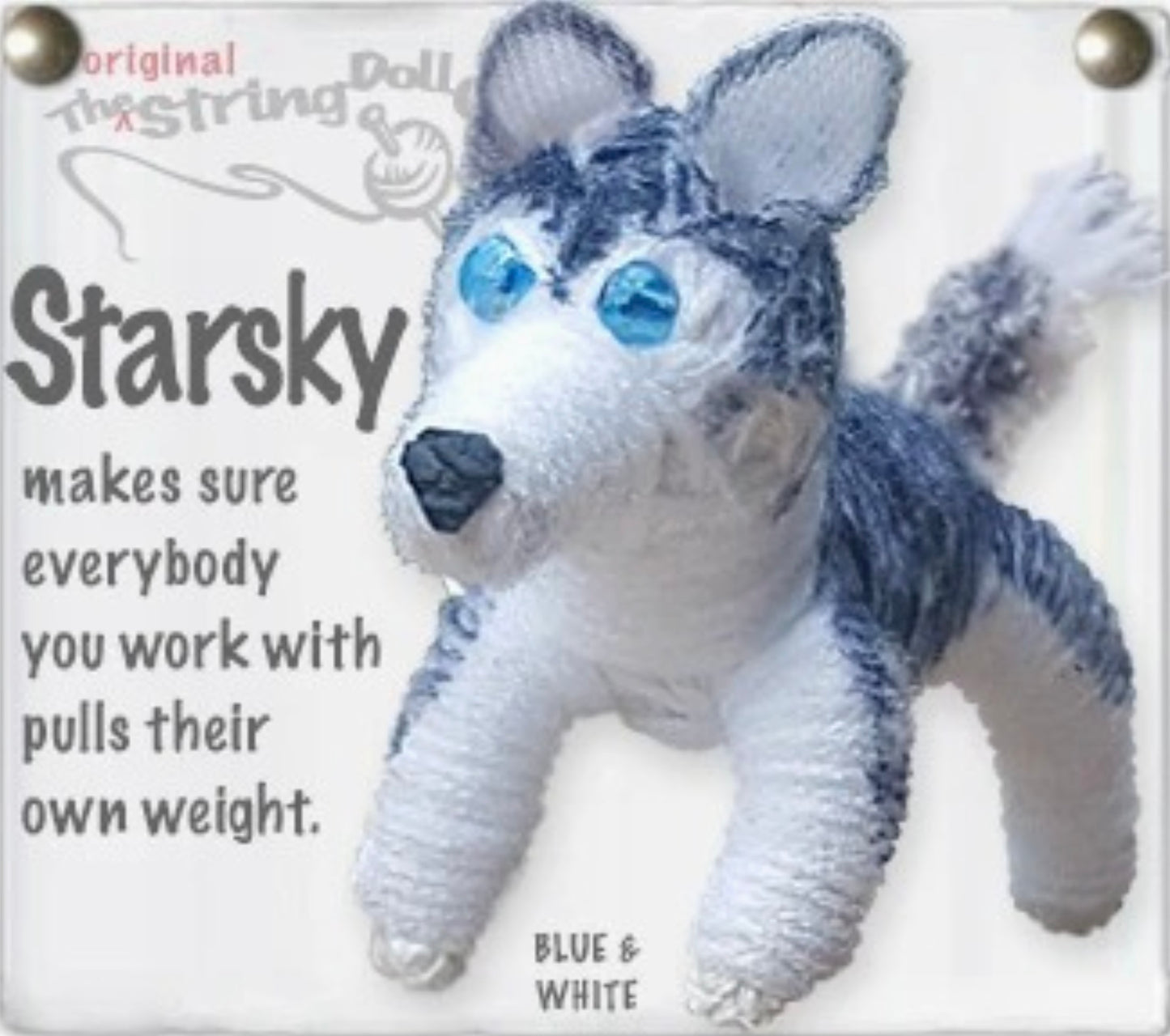 Keychain String Doll, "Starsky the Siberian Husky"