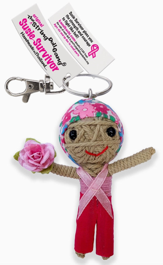 Keychain String Doll, "Susie the Survivor"
