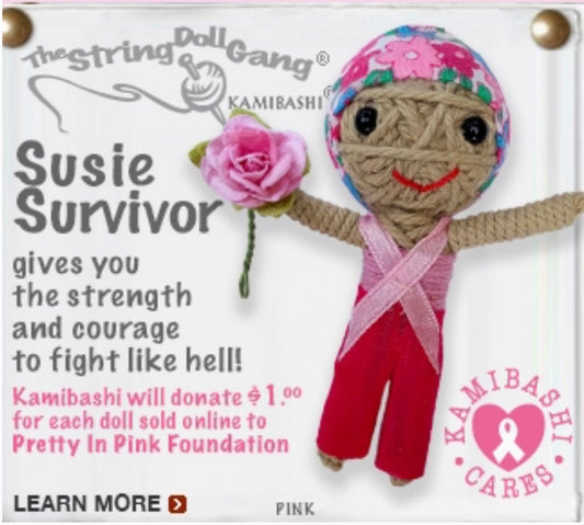 Keychain String Doll, "Susie the Survivor"
