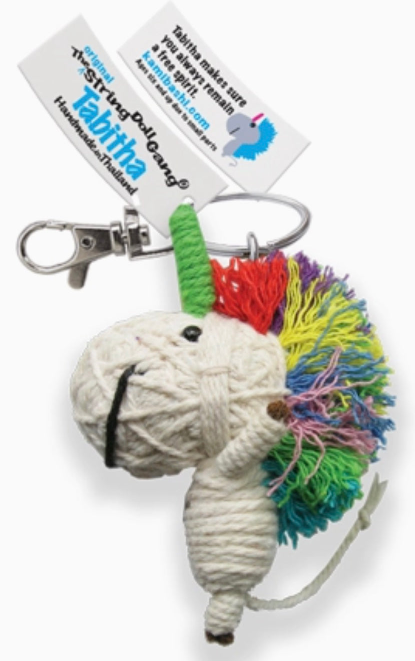 Keychain String Doll, 'Tabitha the Unicorn"