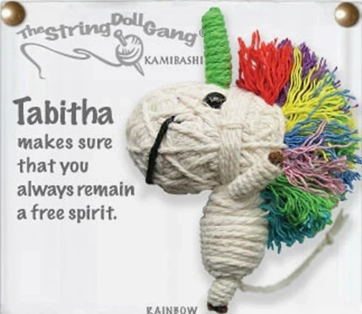 Keychain String Doll, 'Tabitha the Unicorn"