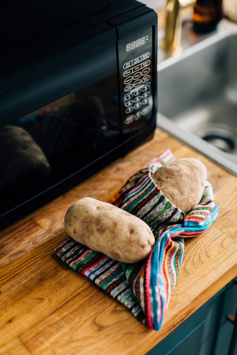 Pouch f/microwave cooking M/2 cotton 11Lx8W asst