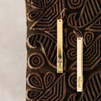 Earrings hanging bar peace brass 2.5L br
